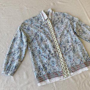 Max Studio Floral Print 100% Cotton Button Up Shirt